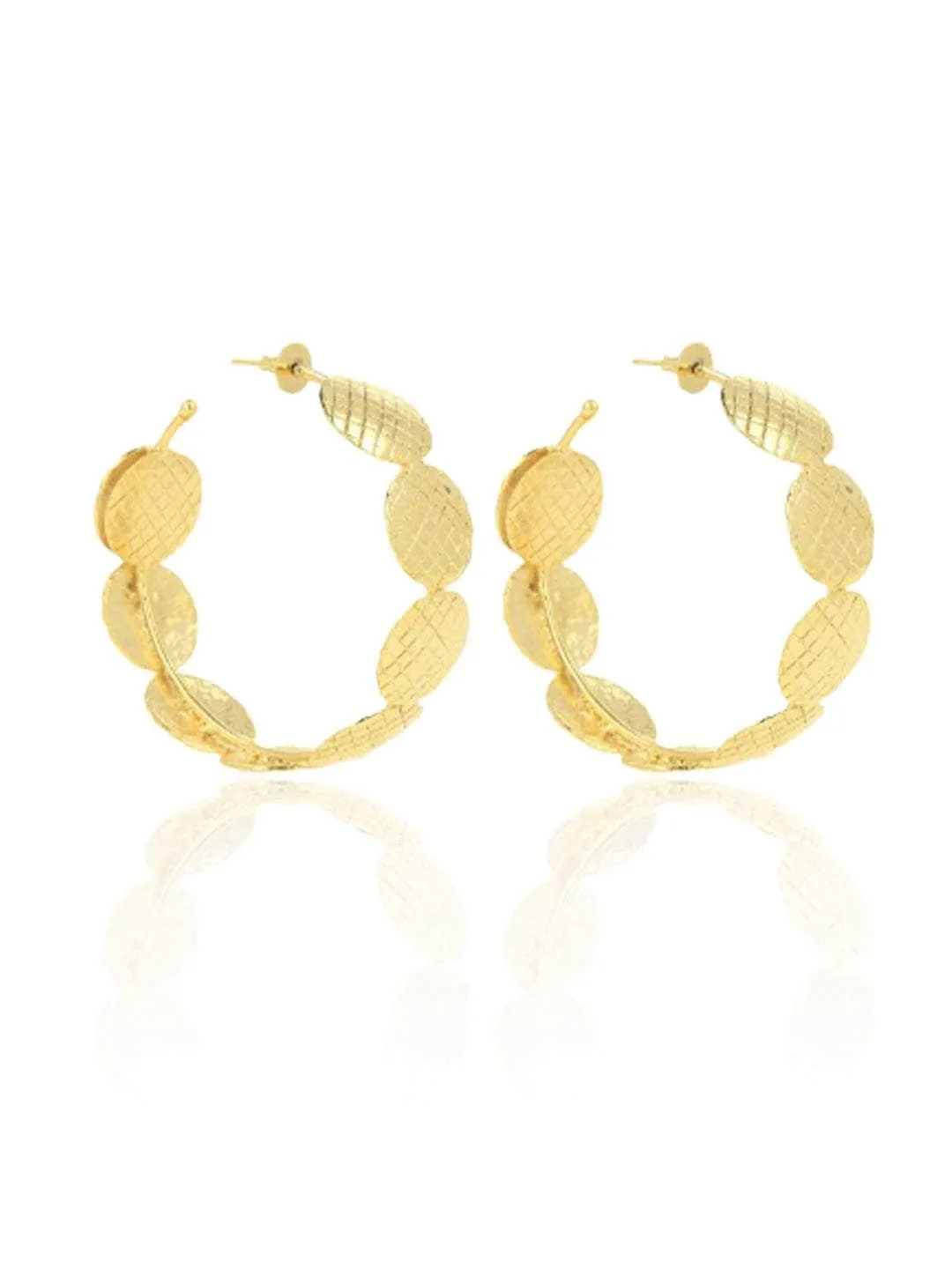 Textured Round Big Hoop Earring