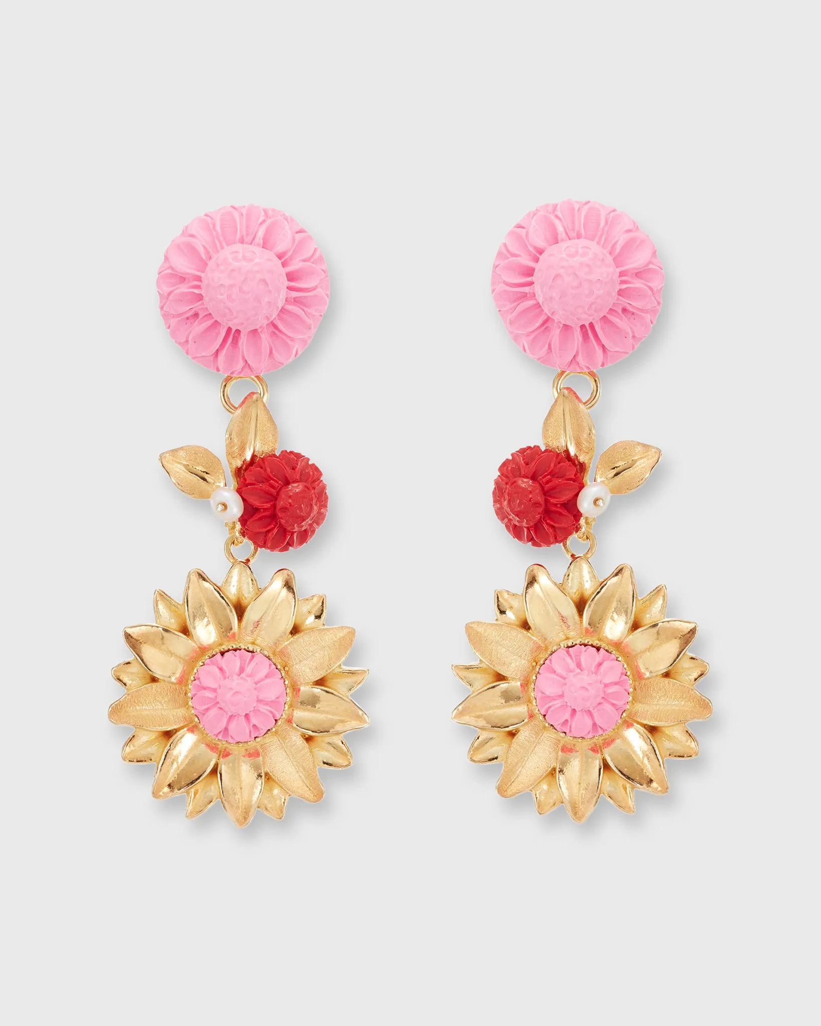 The Limoncello Earrings in Bubble Pink/Ruby