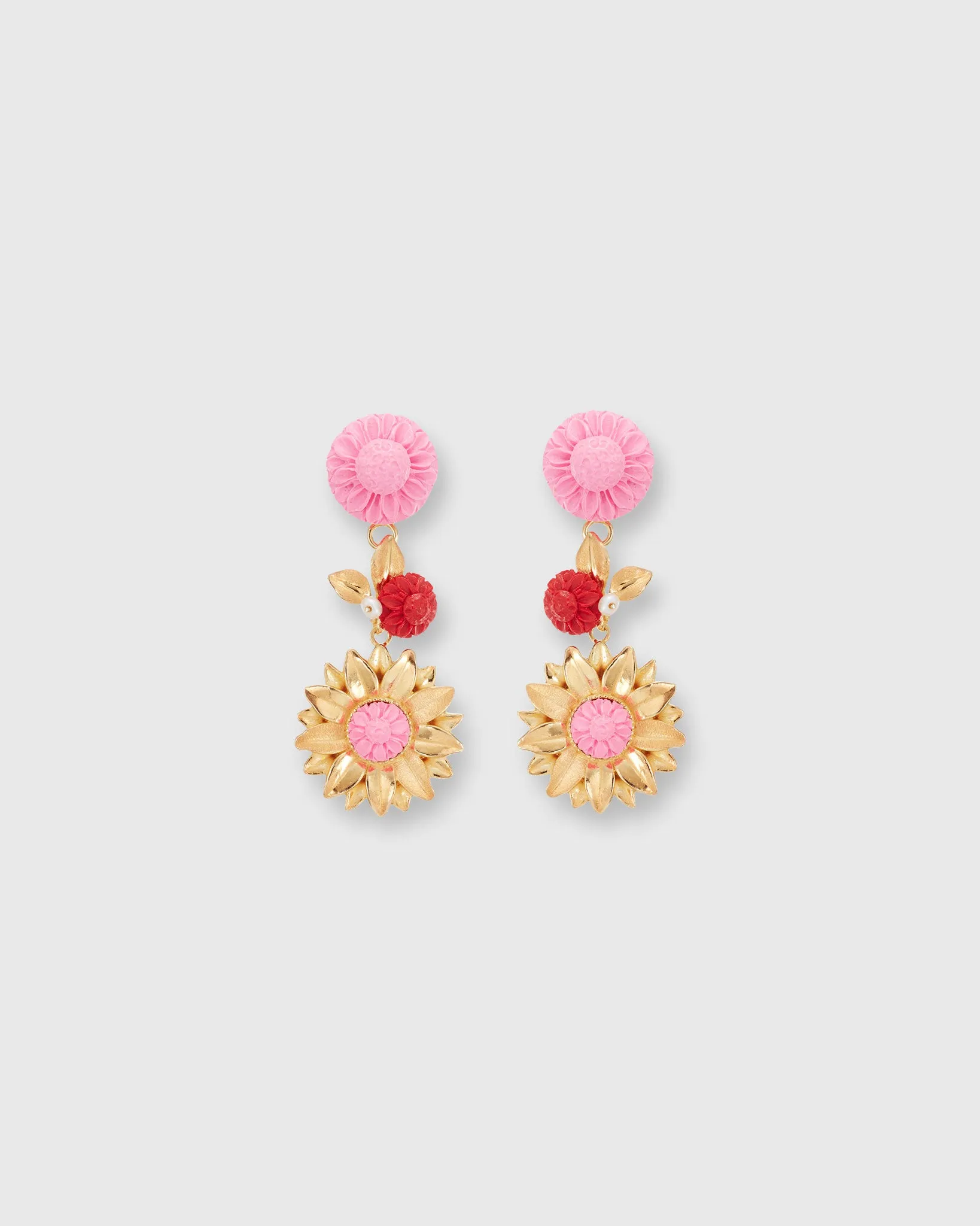 The Limoncello Earrings in Bubble Pink/Ruby