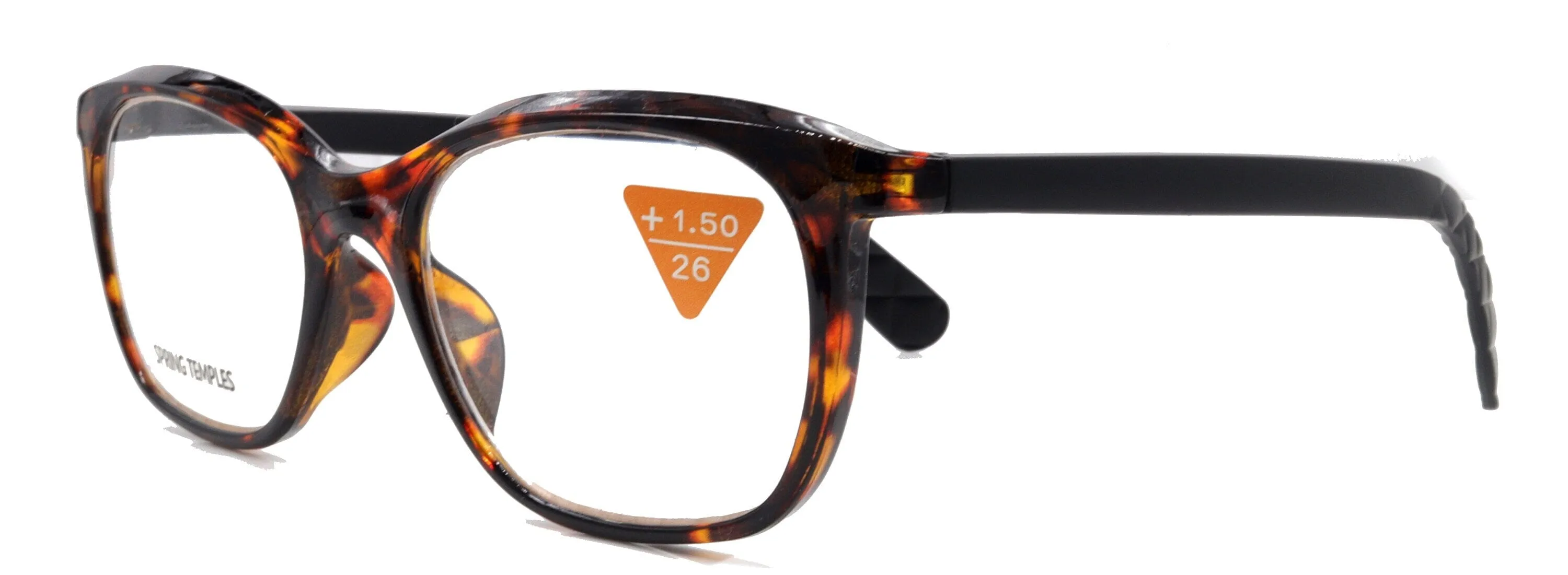 Venus, (Premium) Reading Glasses, High End Readers  1.25.. 4 Magnifying glasses, Rectangular. Optical Frame (Tortoise Brown) NY Fifth Avenue