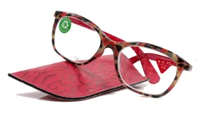 Venus, (Premium) Reading Glasses, High End Readers  1.25.. 4 Magnifying glasses, Rectangular. Optical Frame (Tortoise Red) NY Fifth Avenue.