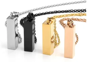 Vertical Tube Bar Urn Necklace for Ashes | Jovivi