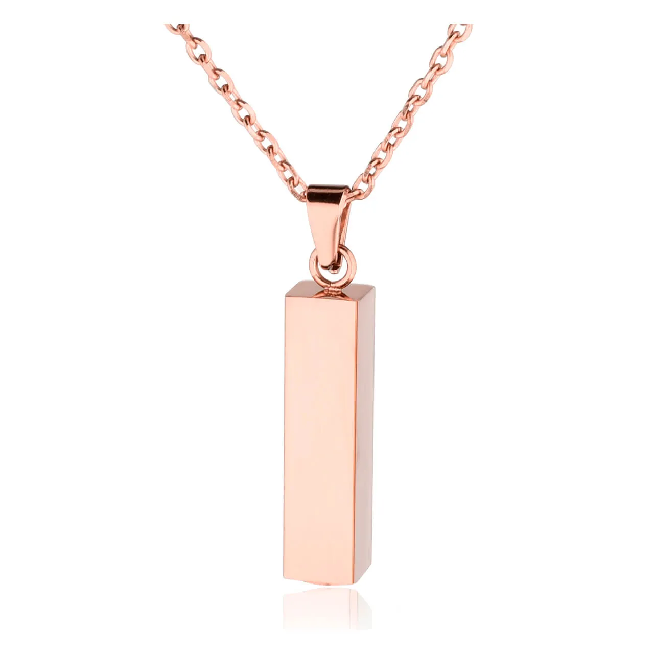 Vertical Tube Bar Urn Necklace for Ashes | Jovivi
