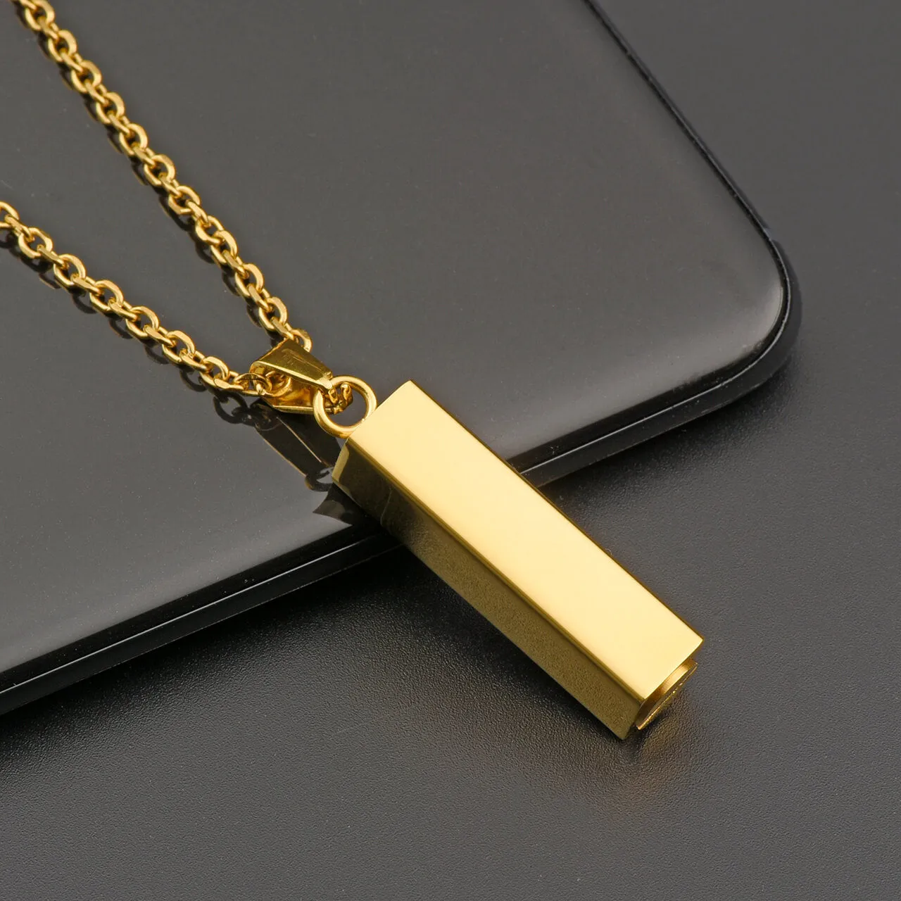 Vertical Tube Bar Urn Necklace for Ashes | Jovivi