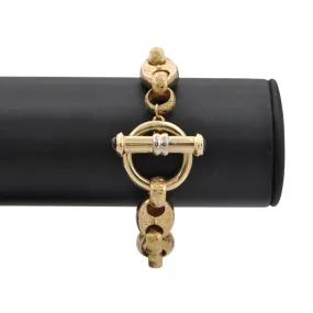 Vintage 18K Two-Toned Round and Mariner Link Bracelet