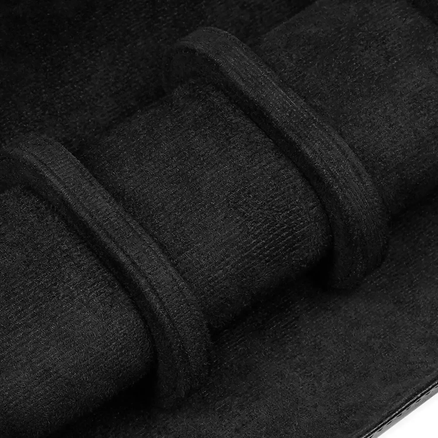 Watch Storage Organizer Roll Travel Case Vegan Leather-Black 3 Slots