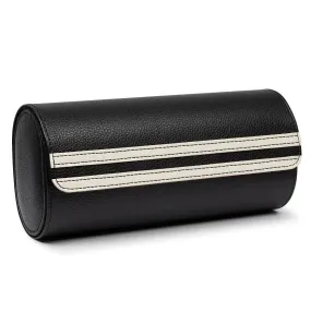 Watch Storage Organizer Roll Travel Case Vegan Leather-Black 3 Slots