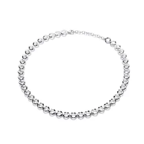 Wavy Circles Silver Necklace