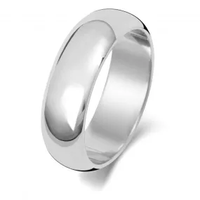 Wedding Band 9ct  D Shape 6mm Wedding  Ring W106WH