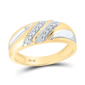 White and Yellow  Gold 10k Wedding Band
