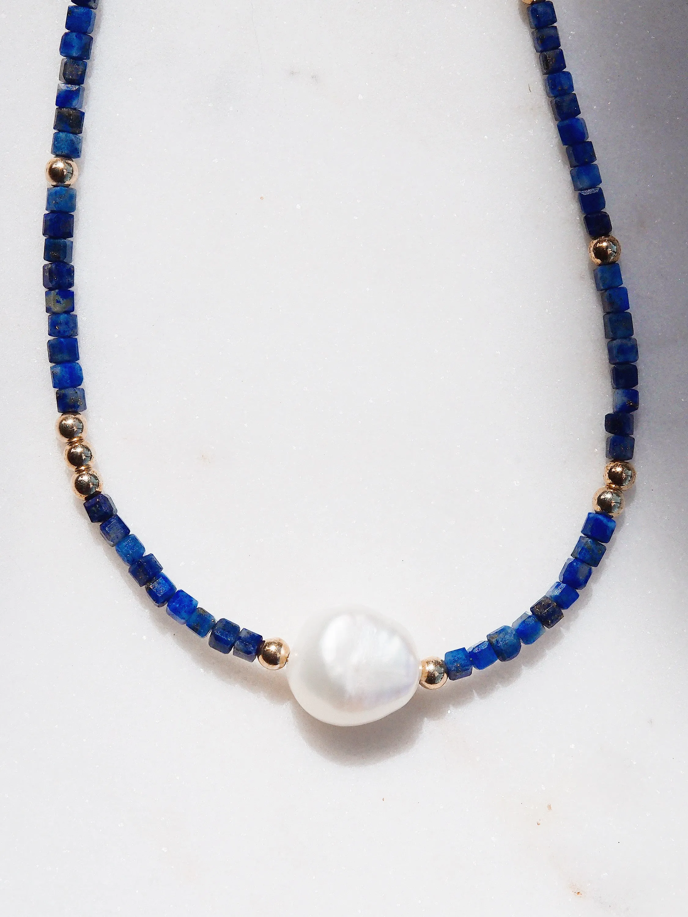 White Pearl and Gemstone Necklace - Haukea