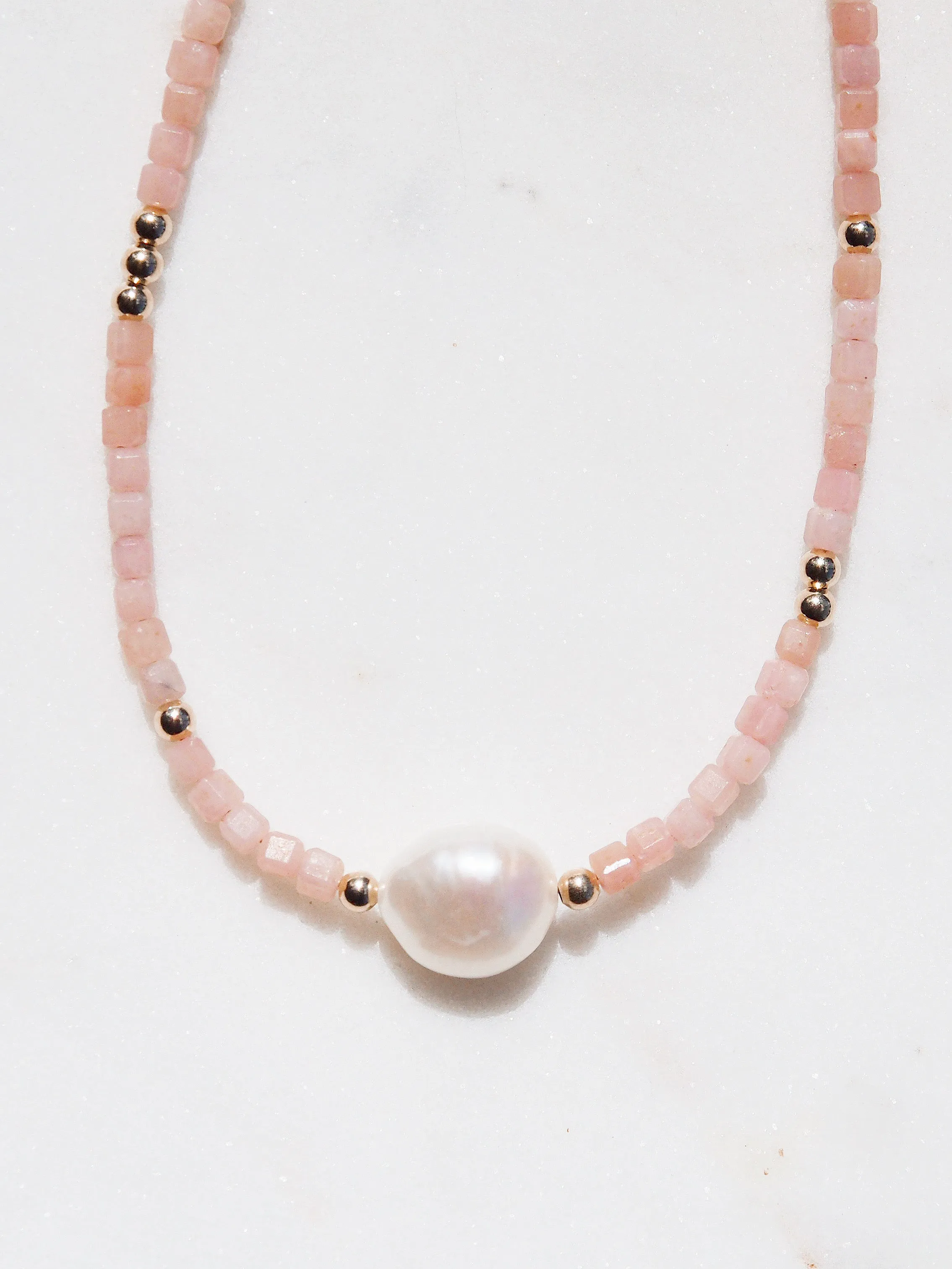 White Pearl and Gemstone Necklace - Haukea