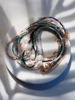 White Pearl and Gemstone Necklace - Haukea