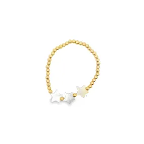 White Stone Star Beaded Bracelet