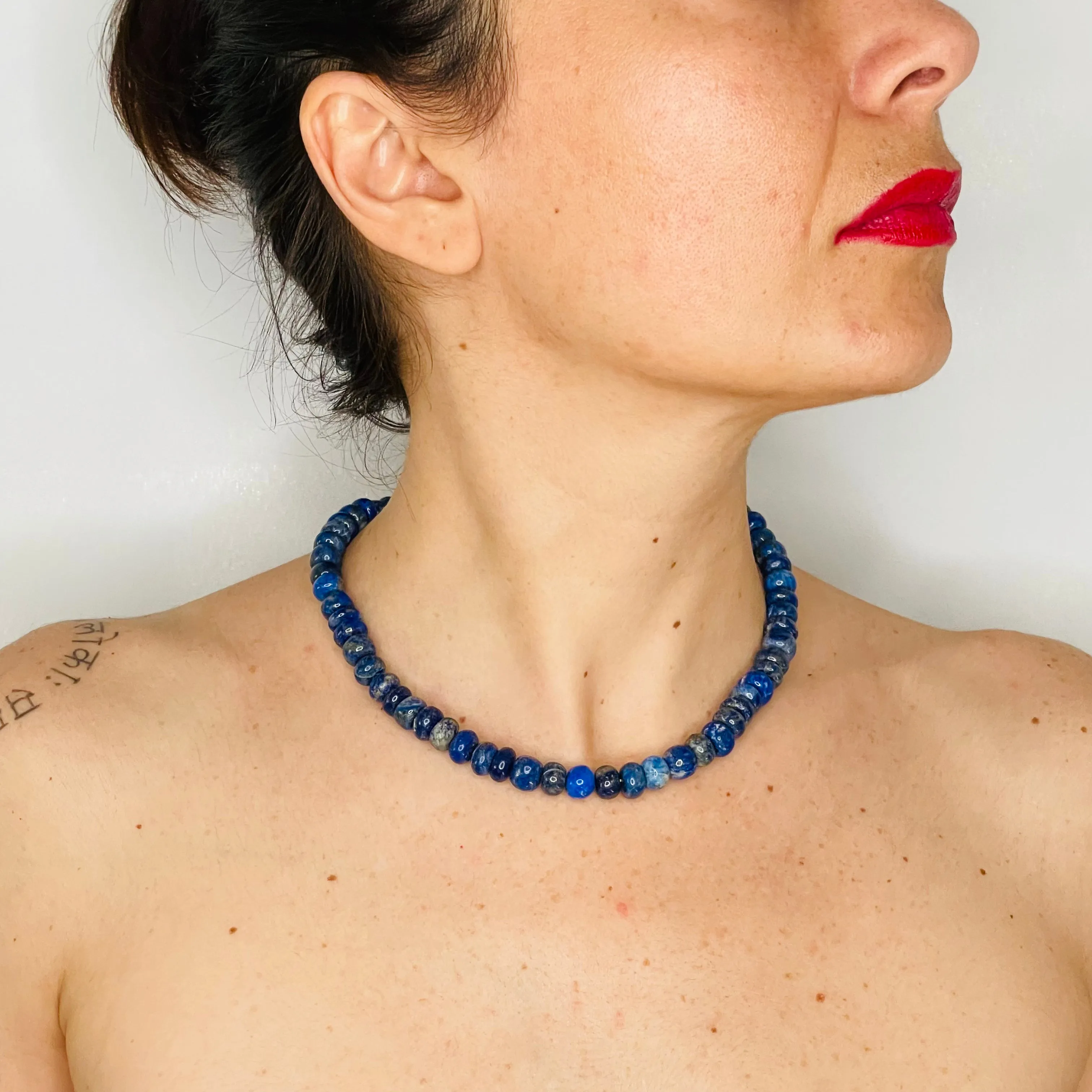 Wisdom Beaded Lapis Lazuli Statement Necklace