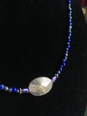 Women's Labradorite, Lapis Lazuli Gemstone Necklace